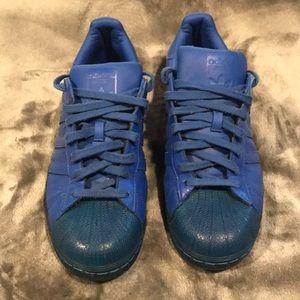 Adidas Superstar mens sz 10.5 Blue Leather